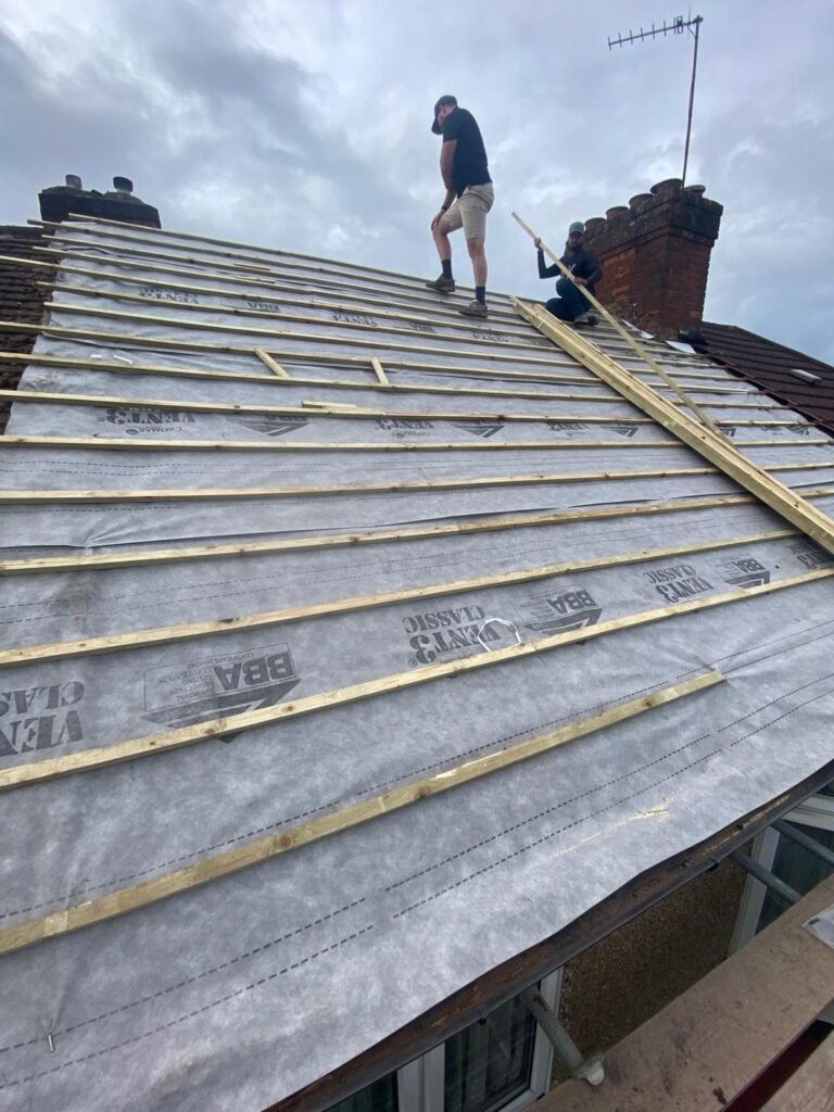 Brickwork repointing on chimney stack Brickwork repointing on chimney stack